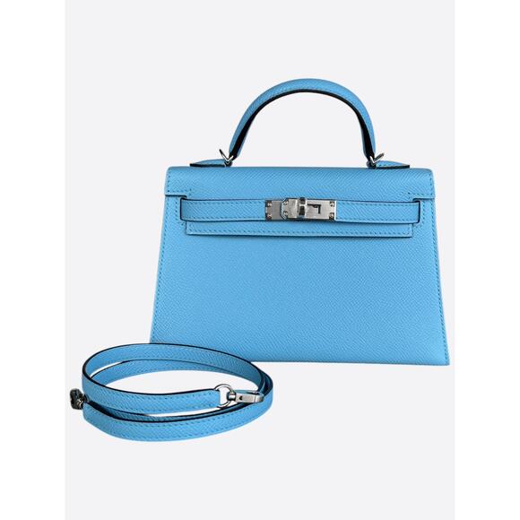 Hermes Blue Celeste Epsom Mini Kelly - Picture 2 of 6
